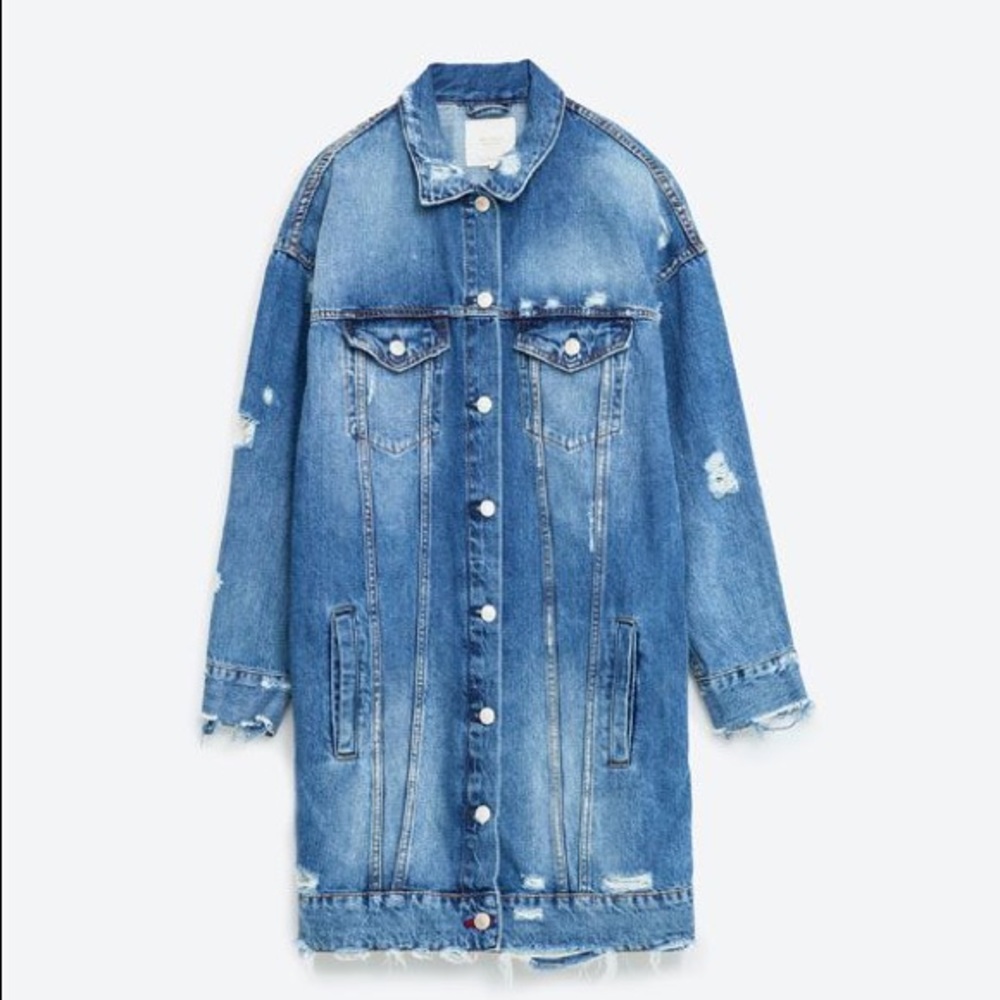 Zara Denim Long Jacket